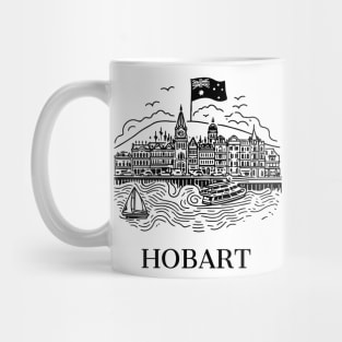 hobart line art illustration Mug